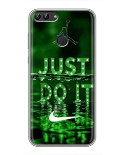 Чехол для Huawei P Smart (Enjoy 7s, FIG-LA1) с картинкой «Зеленый неоновый Nike»