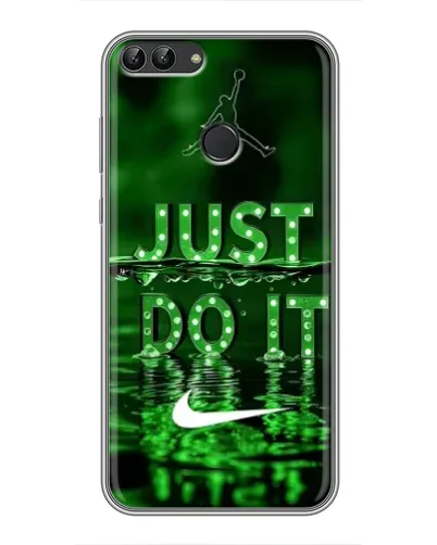Чехол для Huawei P Smart (Enjoy 7s, FIG-LA1) с картинкой «Зеленый неоновый Nike»
