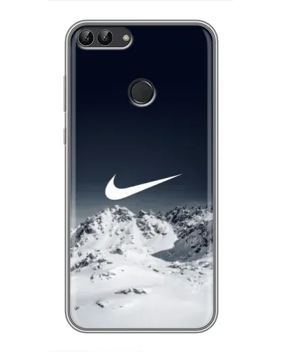 Чехол для Huawei P Smart (Enjoy 7s, FIG-LA1) с картинкой «Nike — зимние горы»