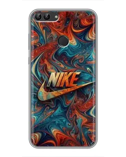Чехол для Huawei P Smart (Enjoy 7s, FIG-LA1) с картинкой «Nike в абстракции»