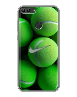 Чехол для Huawei P Smart (Enjoy 7s, FIG-LA1) с картинкой «Теннисные мячи Найк»