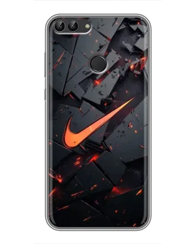 Чехол для Huawei P Smart (Enjoy 7s, FIG-LA1) с картинкой «Nike — эффект разломов»