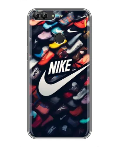 Чехол для Huawei P Smart (Enjoy 7s, FIG-LA1) с картинкой «Коллекция кроссовок Nike»