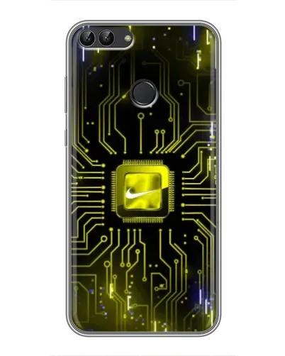 Чехол для Huawei P Smart (Enjoy 7s, FIG-LA1) с картинкой «Nike — золотая искра»