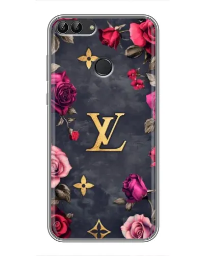 Чехол для Huawei P Smart (Enjoy 7s, FIG-LA1) с картинкой «Цветочный Louis Vuitton»