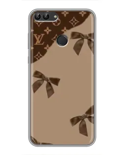 Чехол для Huawei P Smart (Enjoy 7s, FIG-LA1) с картинкой «LV — кофейный атлас»