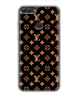 Чехол для Huawei P Smart (Enjoy 7s, FIG-LA1) с картинкой «Золотая монограмма LV»