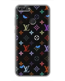 Чехол для Huawei P Smart (Enjoy 7s, FIG-LA1) с картинкой «Цветная монограмма LV»