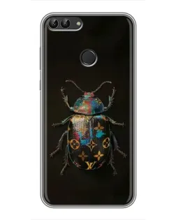 Чехол для Huawei P Smart (Enjoy 7s, FIG-LA1) с картинкой «LV — мраморный принт»