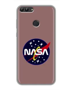 Чехол для Huawei P Smart (Enjoy 7s, FIG-LA1) с картинкой «NASA — ретро космос»
