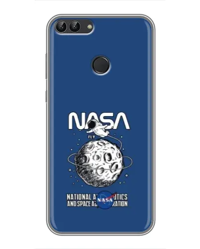 Чехол для Huawei P Smart (Enjoy 7s, FIG-LA1) с картинкой «NASA — лунная миссия»