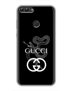Чехол для Huawei P Smart (Enjoy 7s, FIG-LA1) с картинкой «Gucci — серебряная змея» Чехол для Huawei P Smart (Enjoy 7s, FIG-LA1) с картинкой «Gucci — серебряная змея»
