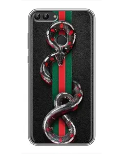 Чехол для Huawei P Smart (Enjoy 7s, FIG-LA1) с картинкой «Gucci — змея на полосе» Чехол для Huawei P Smart (Enjoy 7s, FIG-LA1) с картинкой «Gucci — змея на полосе»