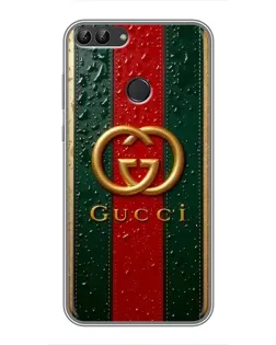Чехол для Huawei P Smart (Enjoy 7s, FIG-LA1) с картинкой «Gucci — фирменная полоса и золото» Чехол для Huawei P Smart (Enjoy 7s, FIG-LA1) с картинкой «Gucci — фирменная полоса и золото»