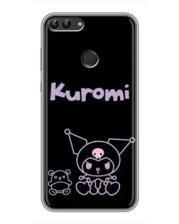 Чохол для Huawei P Smart (Enjoy 7s, FIG-LA1) з картинкою «Kuromi — чорний мінімалізм»