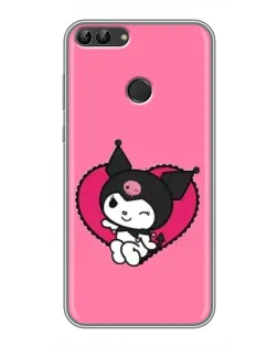Чехол для Huawei P Smart (Enjoy 7s, FIG-LA1) с картинкой «Kuromi — любовь в сердце»