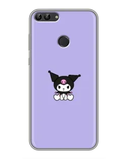 Чехол для Huawei P Smart (Enjoy 7s, FIG-LA1) с картинкой «Kuromi — фиолетовый минимализм»