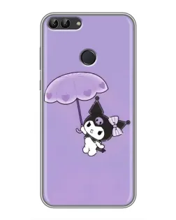 Чехол для Huawei P Smart (Enjoy 7s, FIG-LA1) с картинкой «Kuromi с зонтиком»