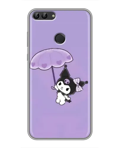 Чехол для Huawei P Smart (Enjoy 7s, FIG-LA1) с картинкой «Kuromi с зонтиком»