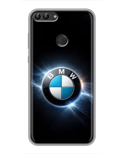 Чехол для Huawei P Smart (Enjoy 7s, FIG-LA1) с картинкой «BMW — неоновое сияние»