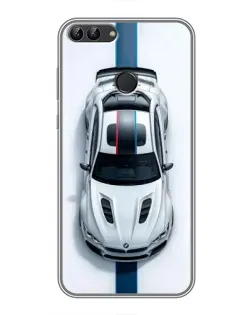 Чехол для Huawei P Smart (Enjoy 7s, FIG-LA1) с картинкой «Вид сверху — BMW M»