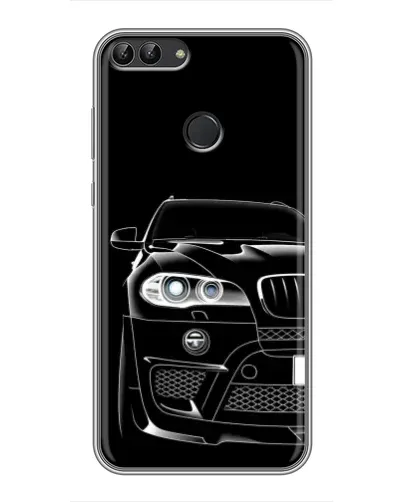 Чехол для Huawei P Smart (Enjoy 7s, FIG-LA1) с картинкой «Темный силуэт BMW»