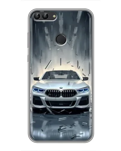 Чехол для Huawei P Smart (Enjoy 7s, FIG-LA1) с картинкой «BMW в свете фар»