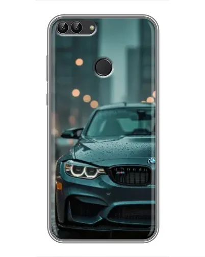 Чехол для Huawei P Smart (Enjoy 7s, FIG-LA1) с картинкой «BMW в огнях города»