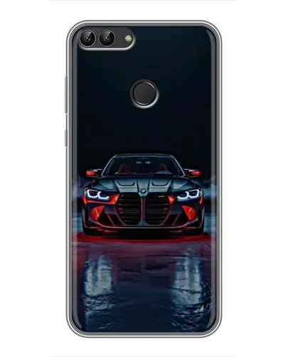 Чехол для Huawei P Smart (Enjoy 7s, FIG-LA1) с картинкой «BMW на мокрой дороге»