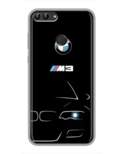 Чехол для Huawei P Smart (Enjoy 7s, FIG-LA1) с картинкой «Минималистичный принт BMW M3»