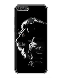 Чехол для Huawei P Smart (Enjoy 7s, FIG-LA1) с картинкой «BMW и лев»