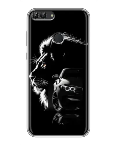 Чехол для Huawei P Smart (Enjoy 7s, FIG-LA1) с картинкой «BMW и лев»