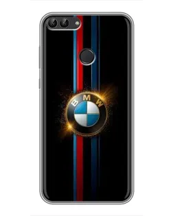 Чехол для Huawei P Smart (Enjoy 7s, FIG-LA1) с картинкой «BMW M-Power неон»