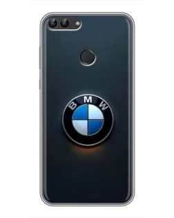 Чехол для Huawei P Smart (Enjoy 7s, FIG-LA1) с картинкой «Логотип BMW — минимализм»