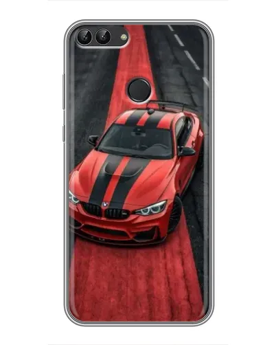 Чехол для Huawei P Smart (Enjoy 7s, FIG-LA1) с картинкой «BMW на красной дорожке»
