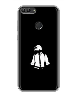 Чохол для Huawei P Smart (Enjoy 7s, FIG-LA1) з картинкою «PUBG — білий шолом»