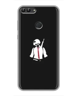 Чохол для Huawei P Smart (Enjoy 7s, FIG-LA1) з картинкою «PUBG — силует воїна»