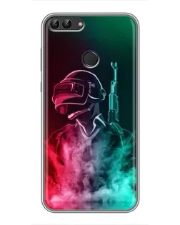 Чохол для Huawei P Smart (Enjoy 7s, FIG-LA1) з картинкою «PUBG — вогняний воїн»