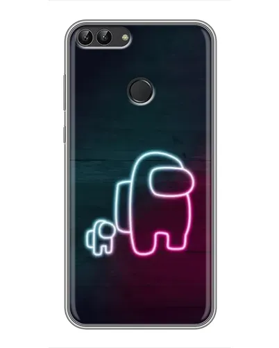 Чохол для Huawei P Smart (Enjoy 7s, FIG-LA1) з картинкою «Among Us неон-арт»