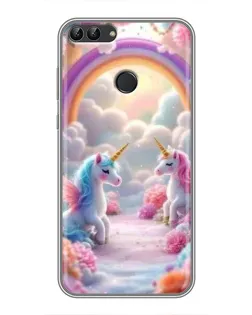 Чохол для Huawei P Smart (Enjoy 7s, FIG-LA1) з картинкою «Веселка і єдинороги» Чохол для Huawei P Smart (Enjoy 7s, FIG-LA1) з картинкою «Веселка і єдинороги»