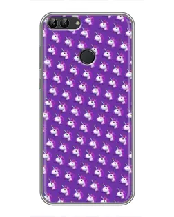Чохол для Huawei P Smart (Enjoy 7s, FIG-LA1) з картинкою «Єдинороги на фіолетовому»