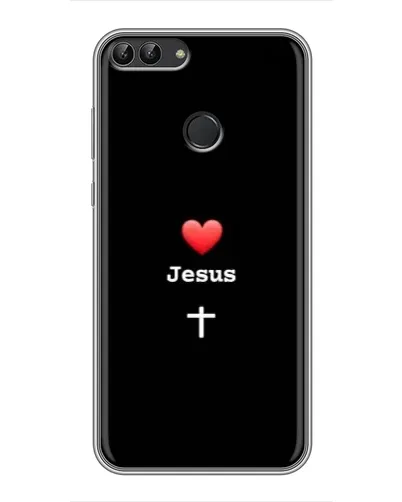Чехол для Huawei P Smart (Enjoy 7s, FIG-LA1) с картинкой «Сердце - Jesus»
