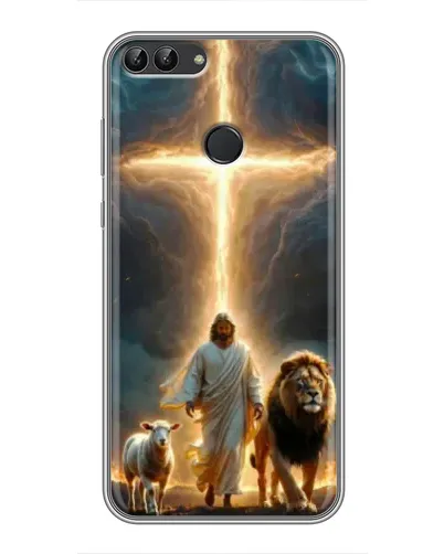 Чехол для Huawei P Smart (Enjoy 7s, FIG-LA1) с картинкой «Лев Иуды и Свет»