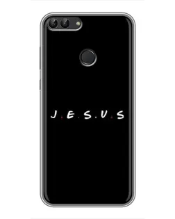 Чехол для Huawei P Smart (Enjoy 7s, FIG-LA1) с картинкой «Точки веры J.E.S.U.S.»
