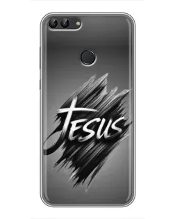 Чехол для Huawei P Smart (Enjoy 7s, FIG-LA1) с картинкой «Надпись Jesus Graffiti»