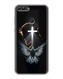 Чехол для Huawei P Smart (Enjoy 7s, FIG-LA1) с картинкой «Голубь и Свет»