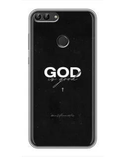 Чехол для Huawei P Smart (Enjoy 7s, FIG-LA1) с картинкой «GOD — Бог над всем»