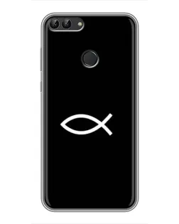 Чехол для Huawei P Smart (Enjoy 7s, FIG-LA1) с картинкой «Символ рыбы Jesus» Чехол для Huawei P Smart (Enjoy 7s, FIG-LA1) с картинкой «Символ рыбы Jesus»
