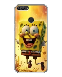 Чохол для Huawei P Smart (Enjoy 7s, FIG-LA1) з картинкою «Губка Боб стрибає»
