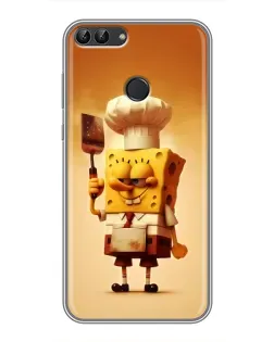 Чохол для Huawei P Smart (Enjoy 7s, FIG-LA1) з картинкою «Губка Боб кухар»
